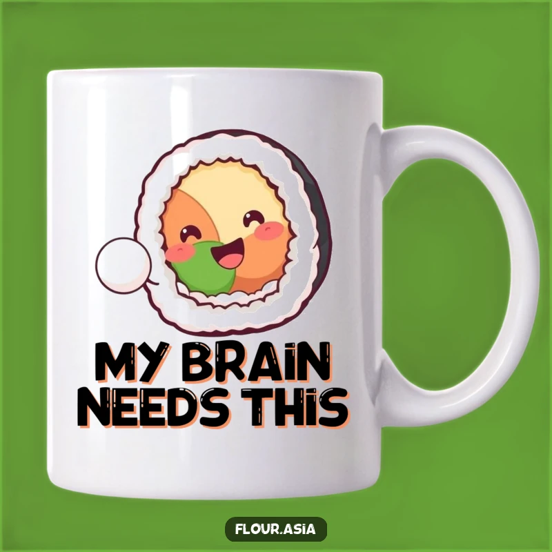 Funny Kawaii Sushi Roll Mug: Playful Bouncing Rice Ball for Sushi Lovers Gift