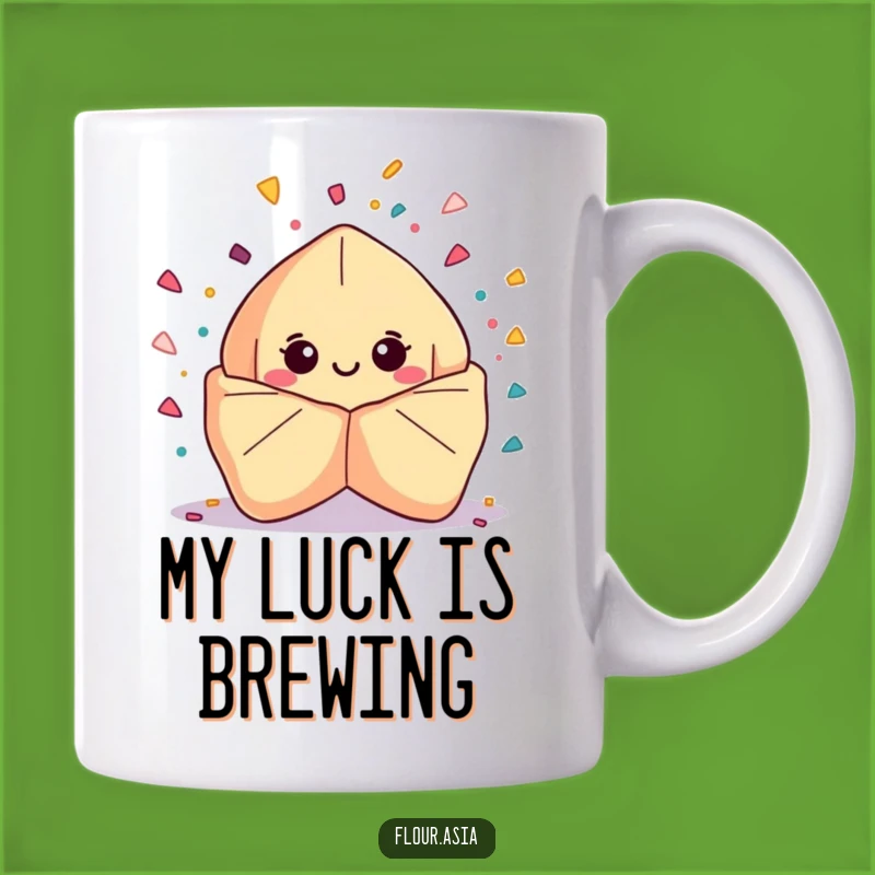Funny Kawaii Fortune Cookie Mug: Confetti Burst for Joyful Gift