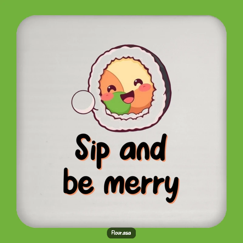 Funny Kawaii Sushi Roll Coaster: Playful Rice Ball Protection for Drink Gifts