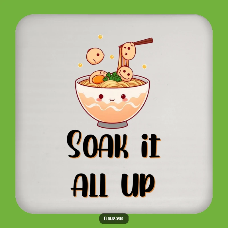 Funny Kawaii Ramen Coaster: Juggling Fish Cakes for Drink Gifts