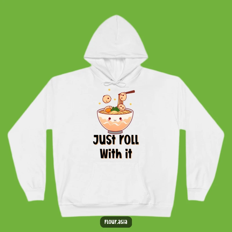 Cozy Funny Kawaii Ramen Hoodie: Juggling Fish Cakes for Warm Gifts