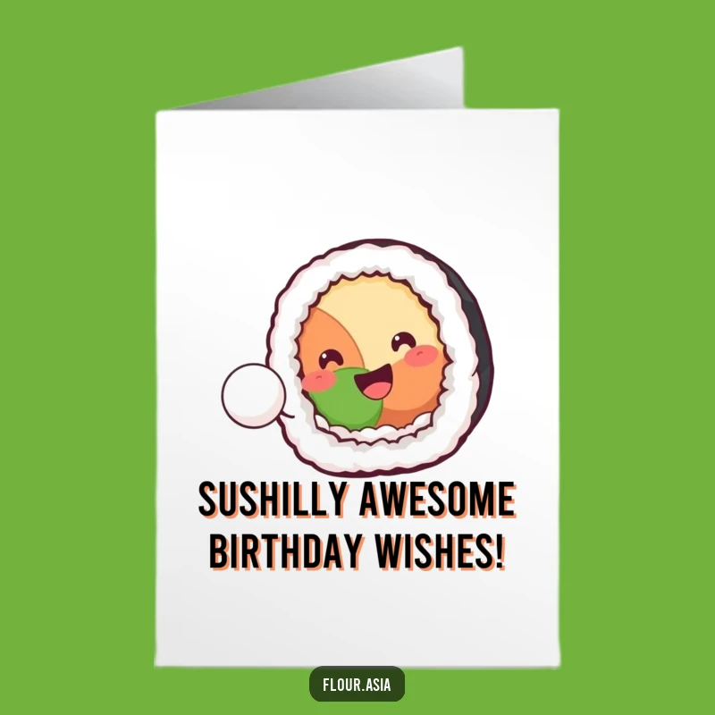 Free Printable Birthday Card: Funny Sushi Roll & Rice Ball for a Deliciously Hilarious Celebration