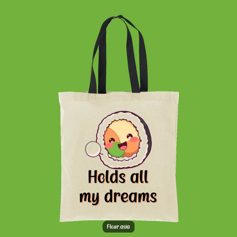 Funny Kawaii Sushi Roll Tote Bag: Playful Rice Ball Design for Stylish Gifts