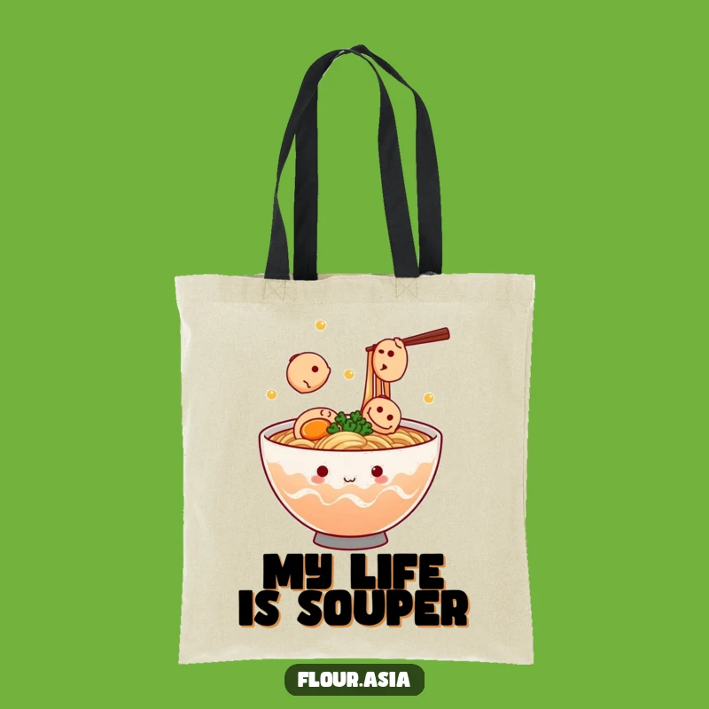 Funny Kawaii Ramen Tote Bag: Juggling Fish Cakes for Stylish Gifts
